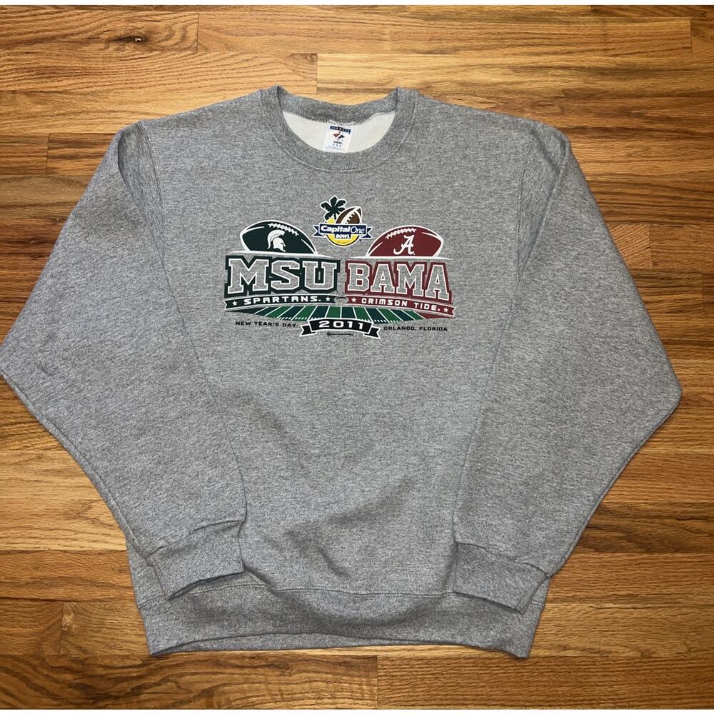 2011 Capital One Bowl Crewneck Sweatshirt Size Medium MSU BAMA Football